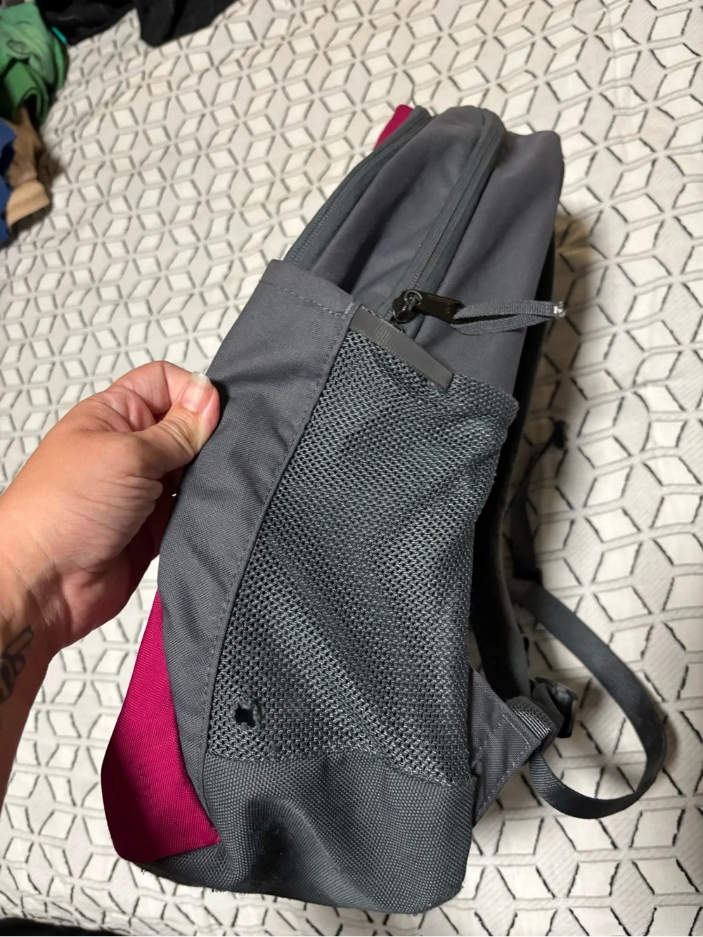 The North Face Pink and Gray Everyday Backpack